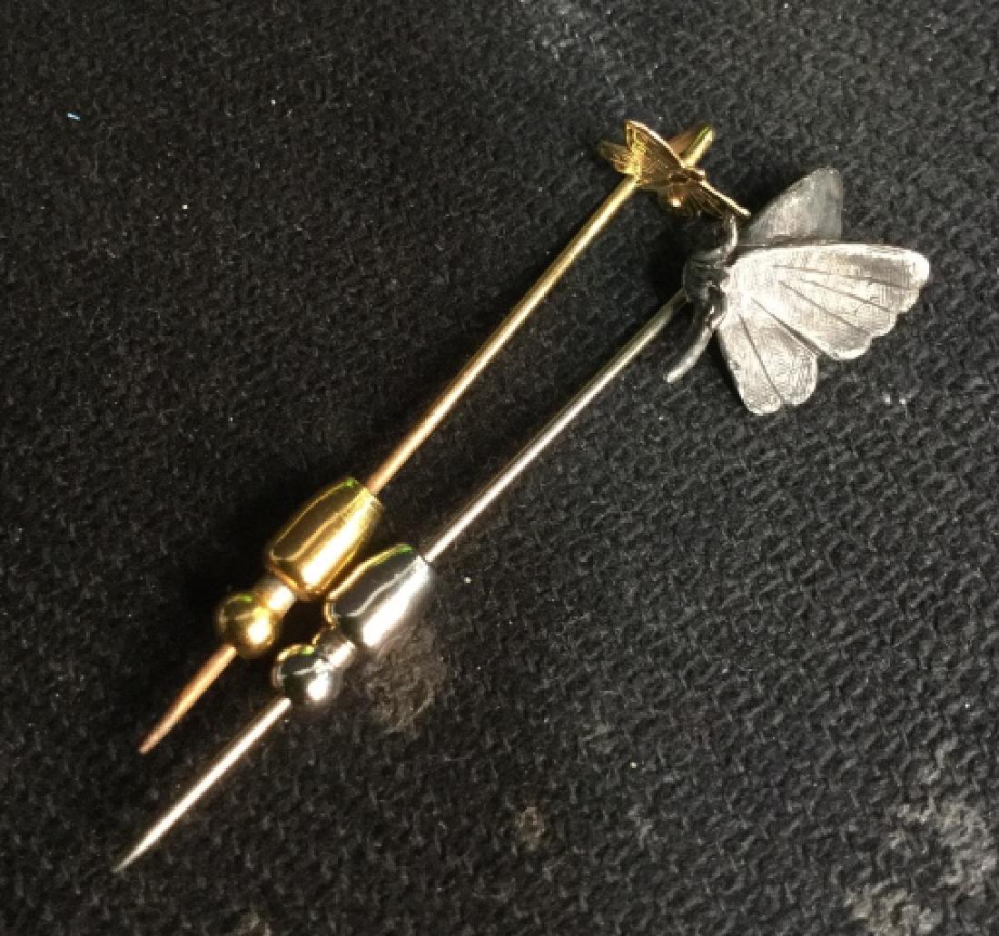 2 Stick Pins Silver And Gold Butterflies (1 of 7)