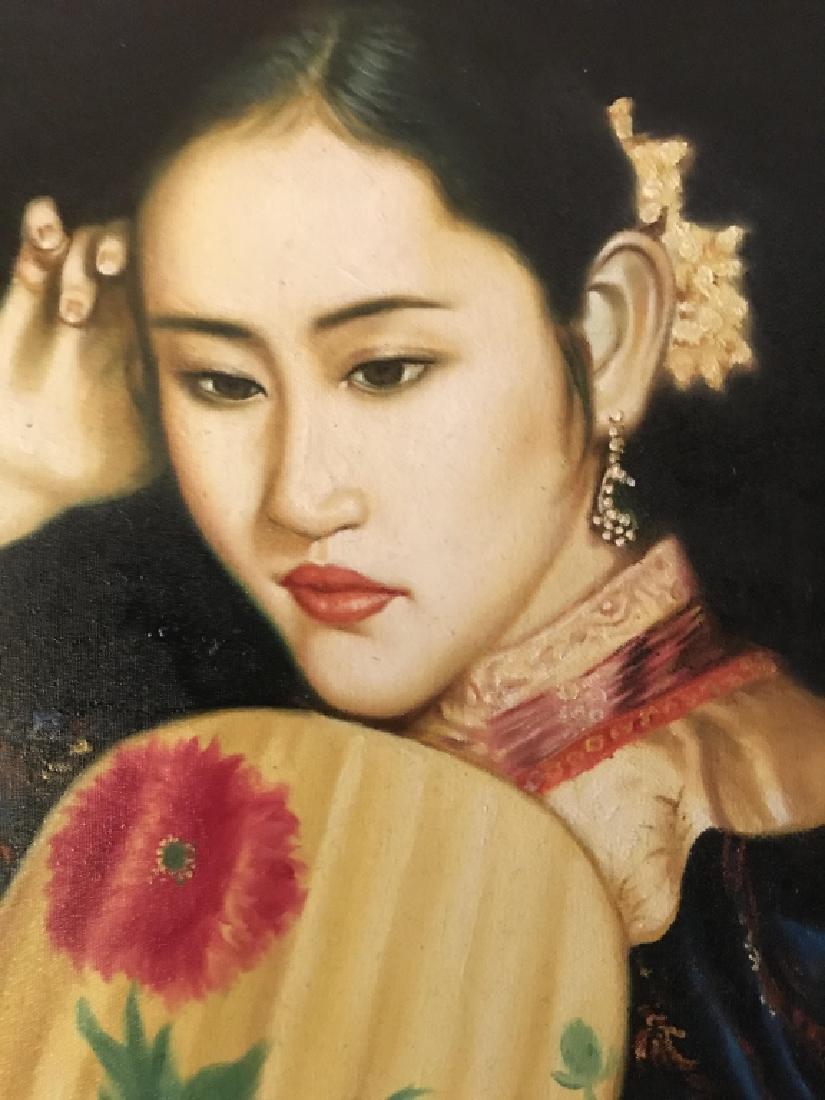 Oil On Canvas Large Asian Female Portrait (1 of 13)