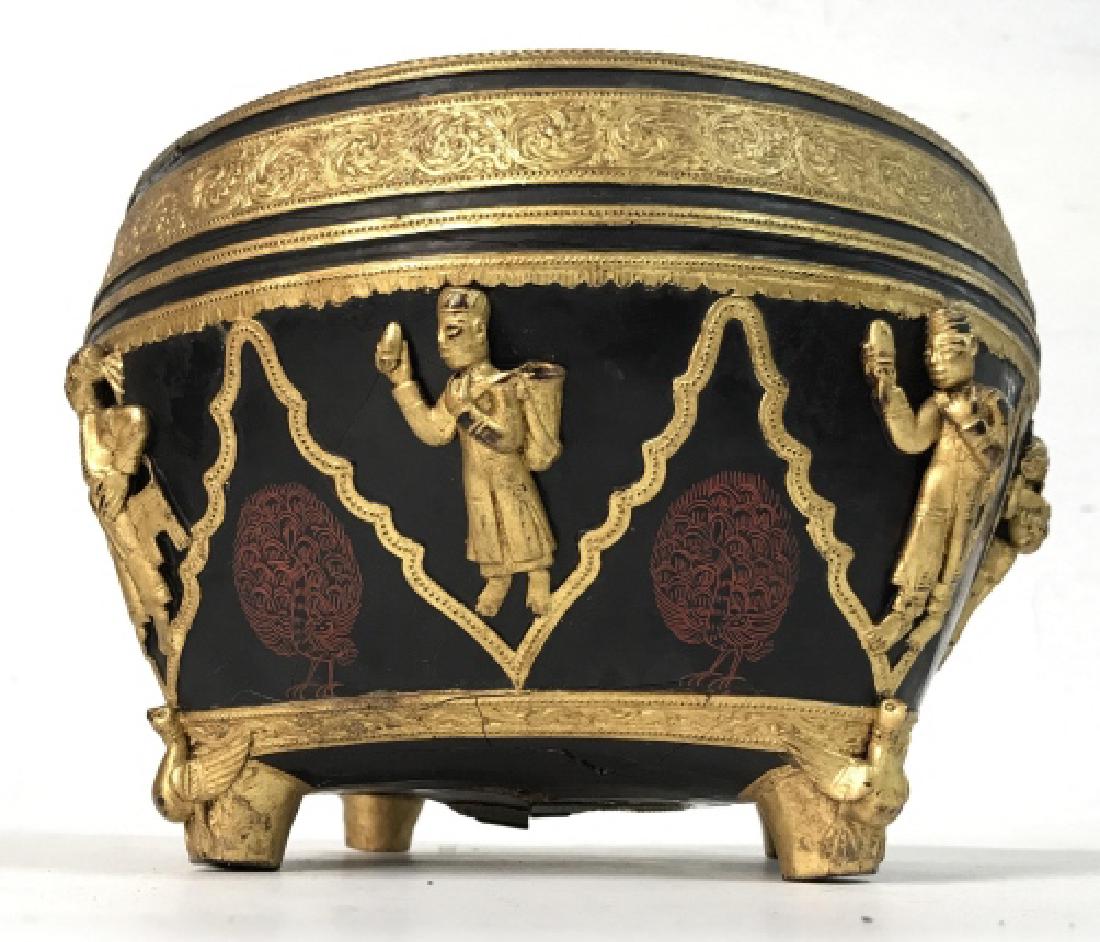 Signed Middle Eastern Gold and Black Vessel (1 of 17)