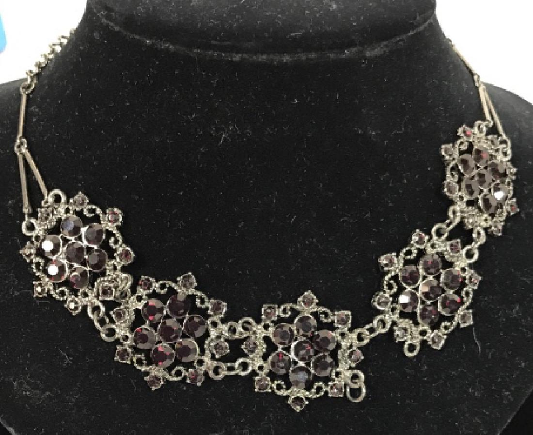 Vintage Silver Red Tourmaline Statement Necklace (1 of 13)