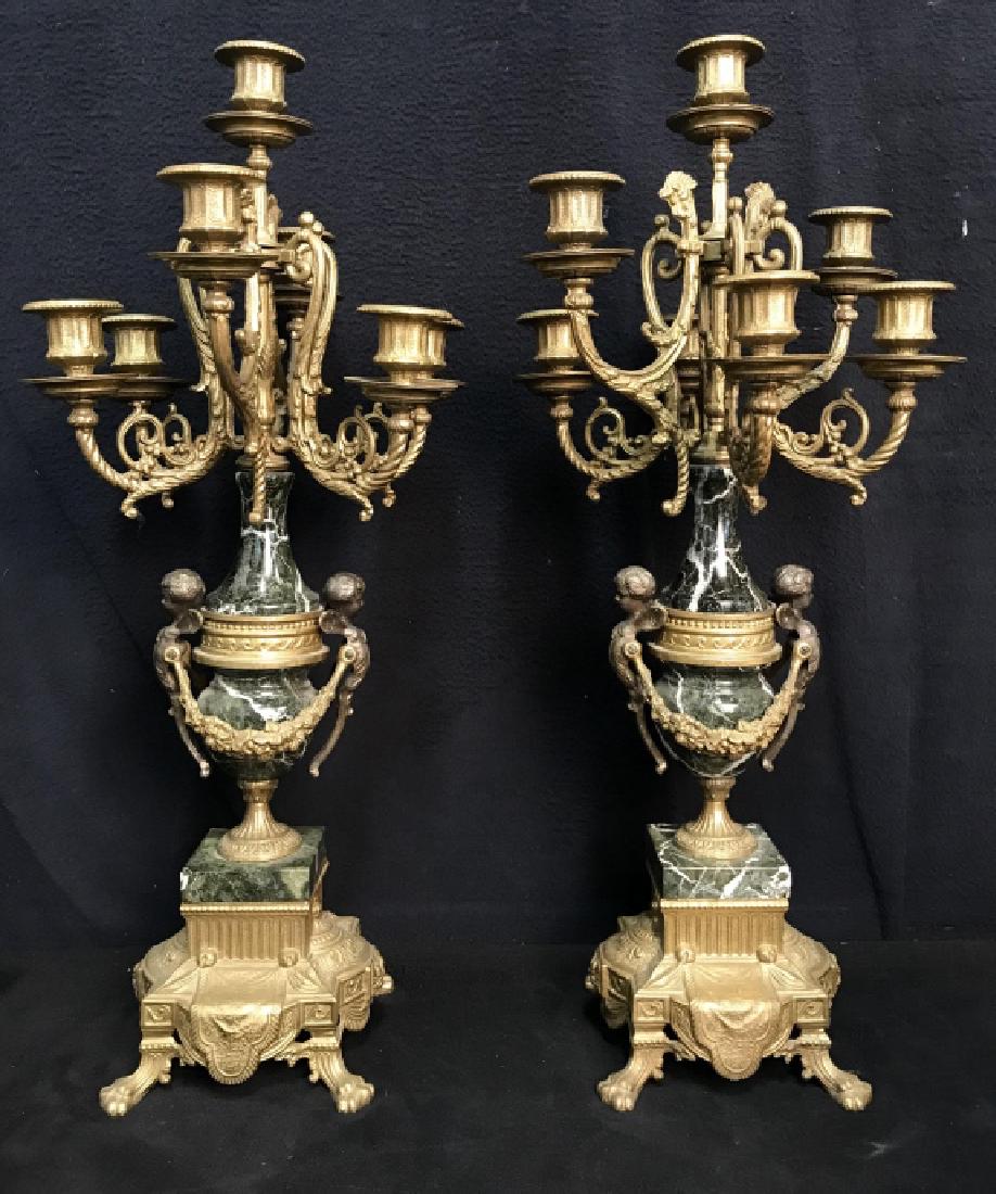 Pair Of Italian Brevettato Style Brass Candelabras (1 of 20)