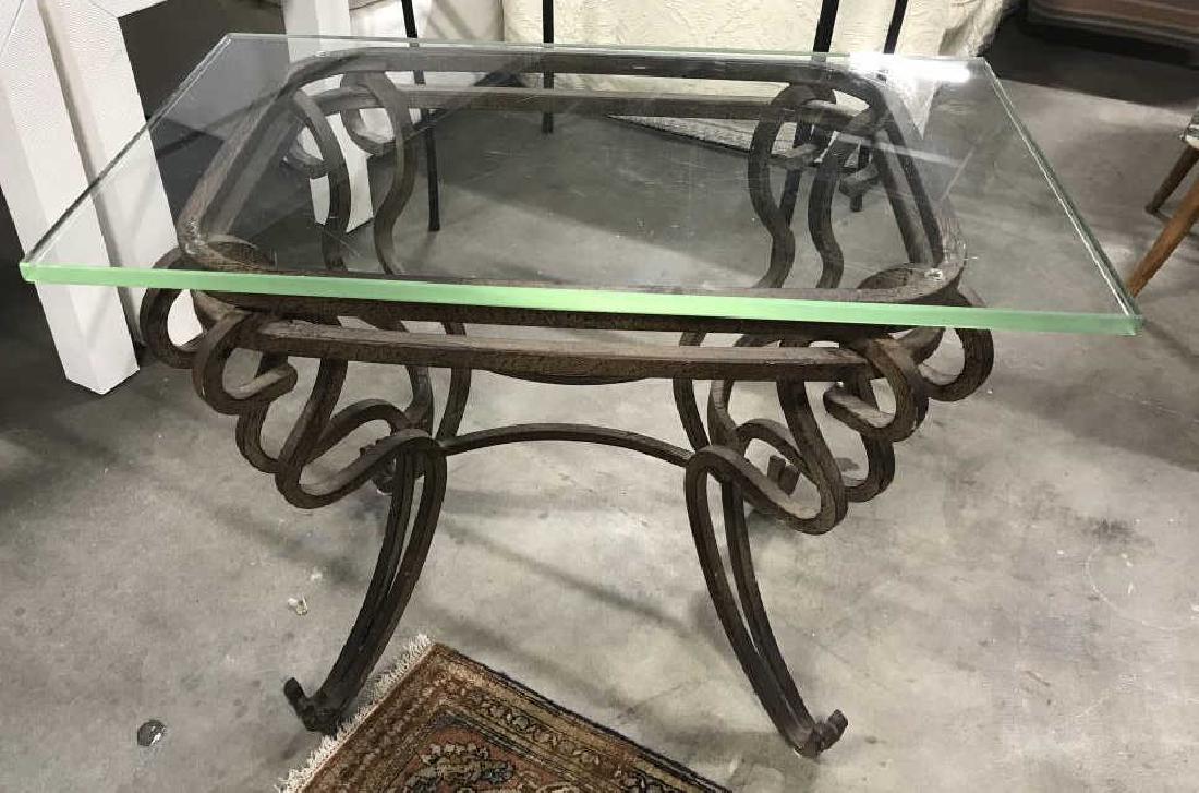 Iron Side Table With Glass Tabletop (1 of 8)