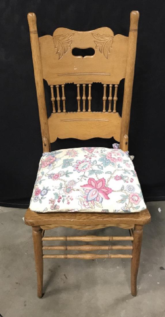 Carved Wooden Chair W Removable Cushion Seat (1 of 9)