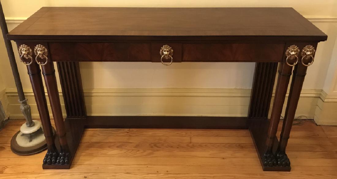 Mahogany And Black Toned Wooden Serving Table (1 of 14)