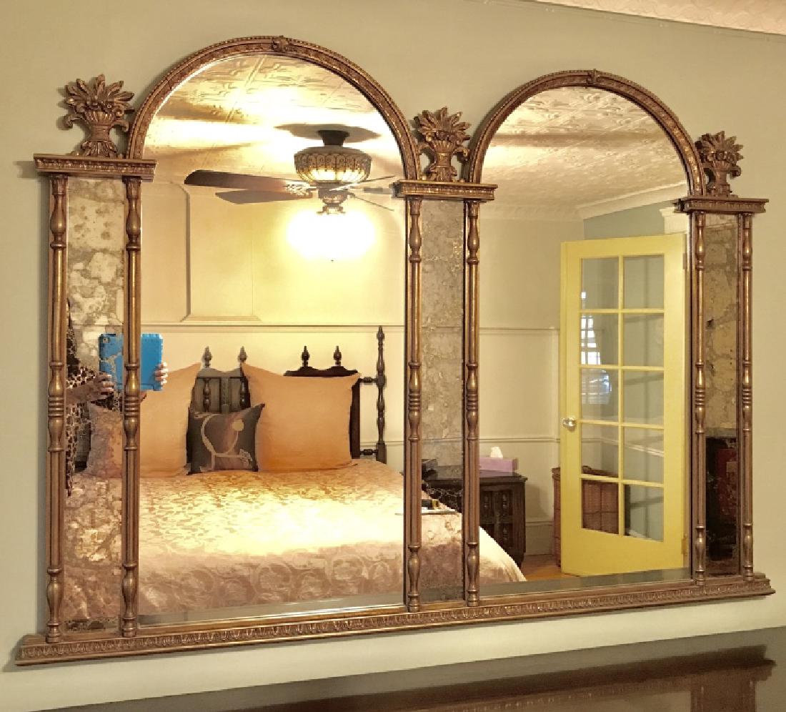 Vintage Gold Toned Double Wall Mirror (1 of 10)