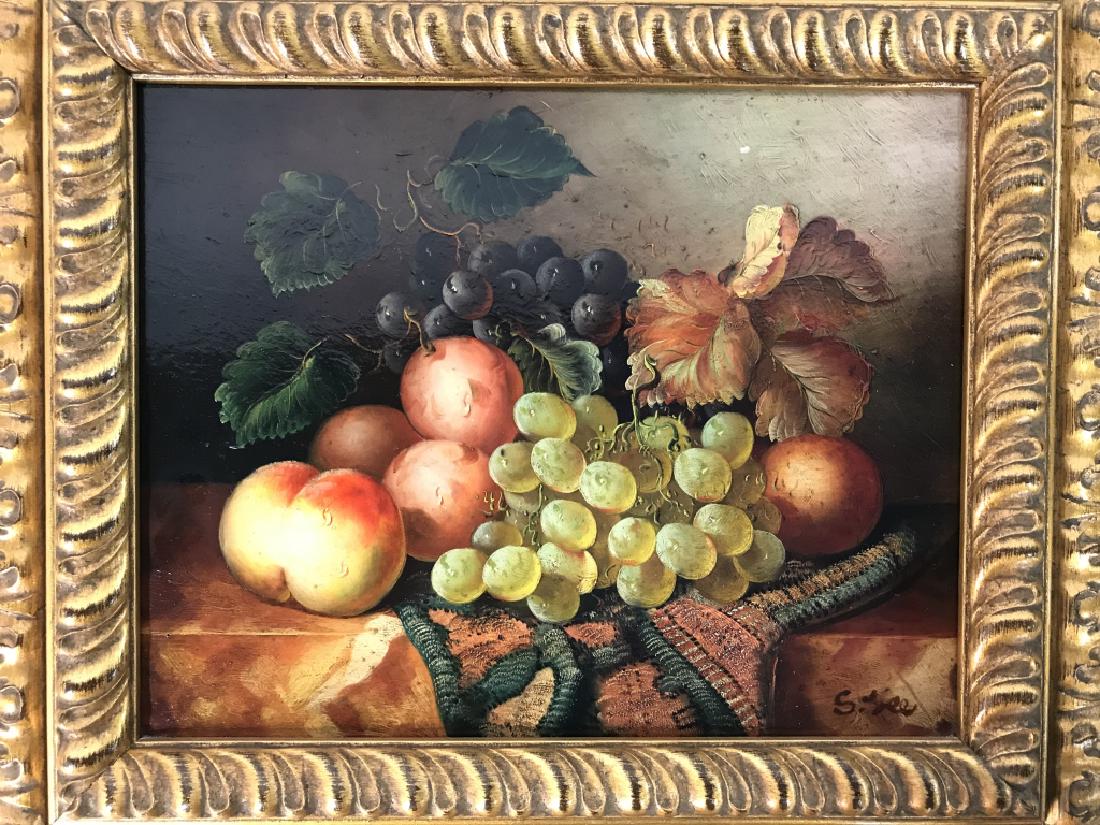 Signed Framed Oil On Board Still Life Of Fruit (1 of 10)