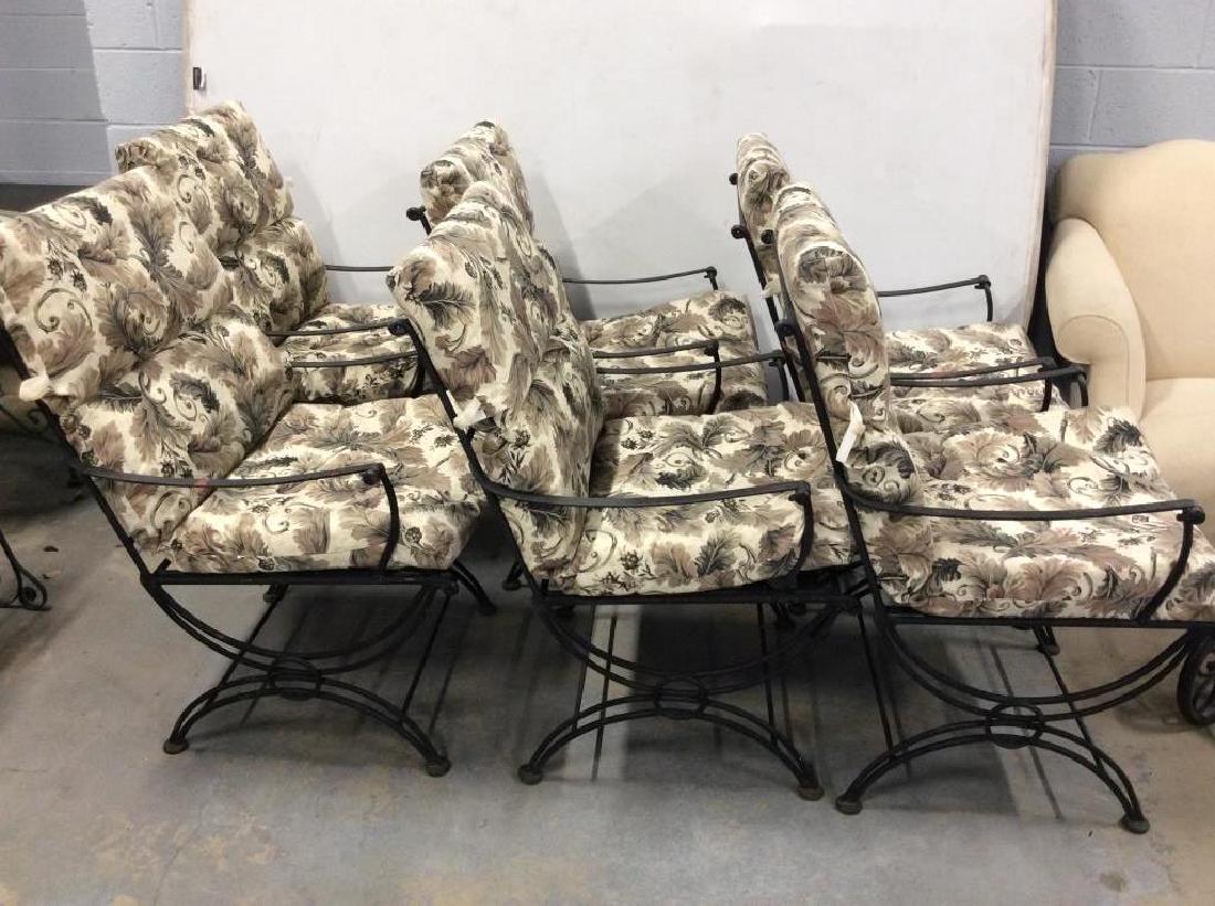 Group of 7 Outdoor Metal Chair Set W Cushions (1 of 15)