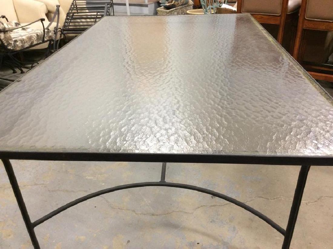 Outdoor Metal and Textured Glass Dining Table (1 of 11)