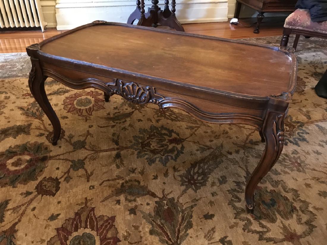 Vintage Wooden Coffee Table W Cabriole Legs (1 of 10)