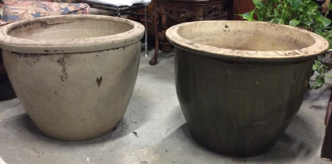 Pair of Large Ceramic & Glazed Planters (1 of 12)
