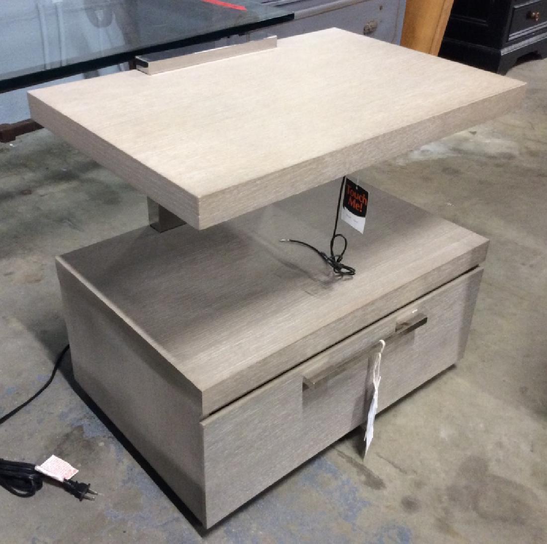 Modern Furniture Smart Touch Lighting Nightstand: Modern furniture nightstand by SMARTSTUFF Furniture. This model is AXIS and features touch technology that allows you to touch the nightstand for a night light. Features one drawer along bottom, with 