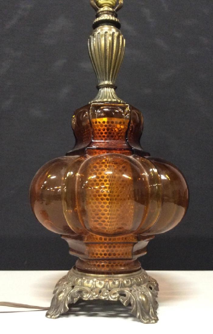 Tall Decorative Glass & Metal Table Lamp (1 of 11)