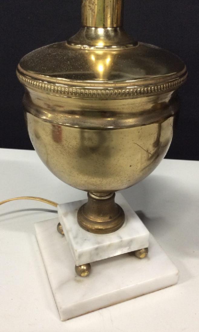 Pair of Tall Brass Toned & Marble Table Lamps (1 of 14)