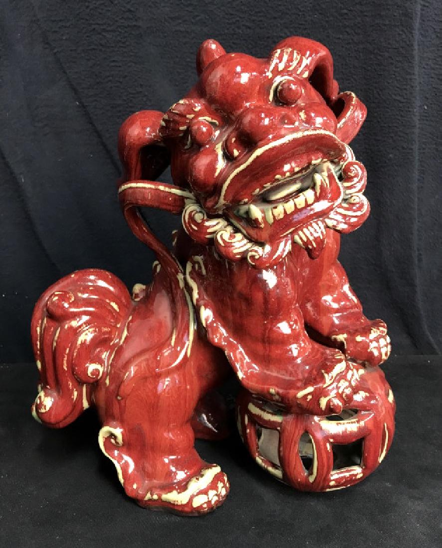 Vintage Foo Dog Chinoiserie Ceramic Sculpture (1 of 10)