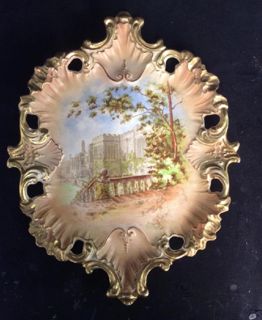 1902 Large Hand Painted Porcelain Platter, England (1 of 13)