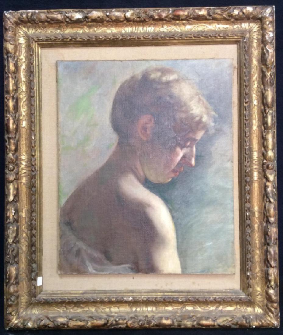 Antique Oil Portrait On Canvas (1 of 12)