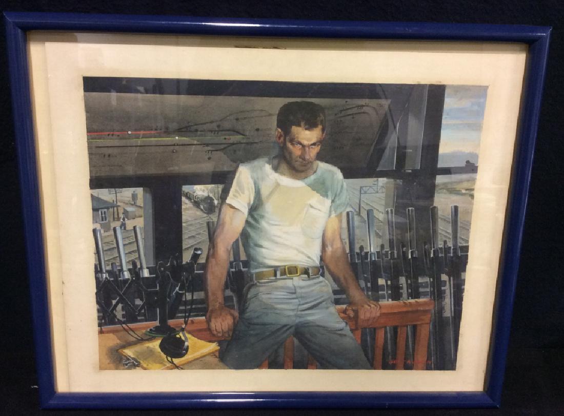 Signed & Framed Watercolor Painting Of Man (1 of 12)