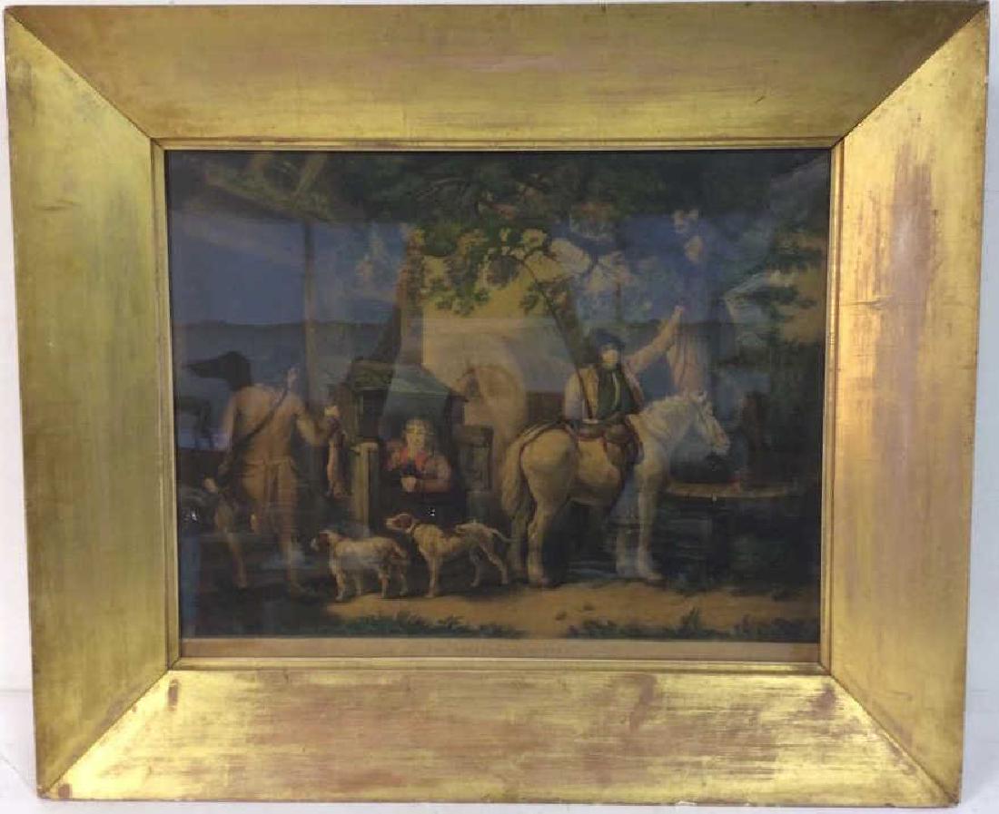 Framed Color Print On Plate Of Sport Hunters (1 of 14)