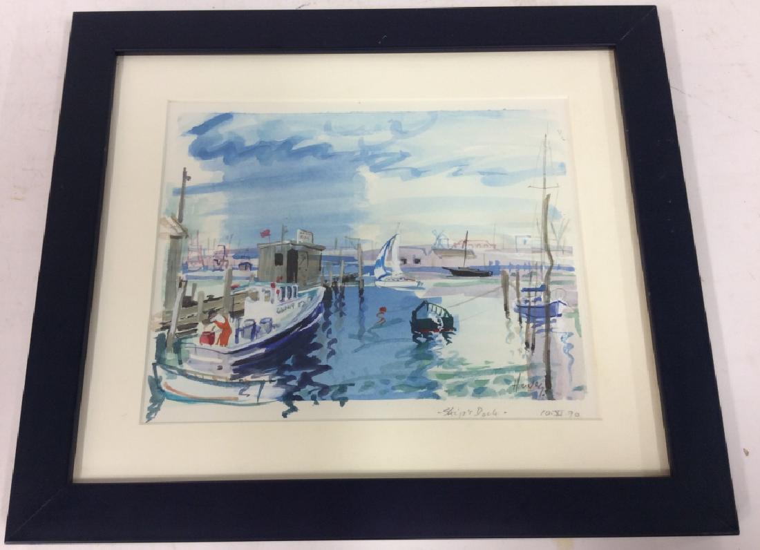 Signed & Framed PETER HARVEY Sailboat Painting (1 of 14)