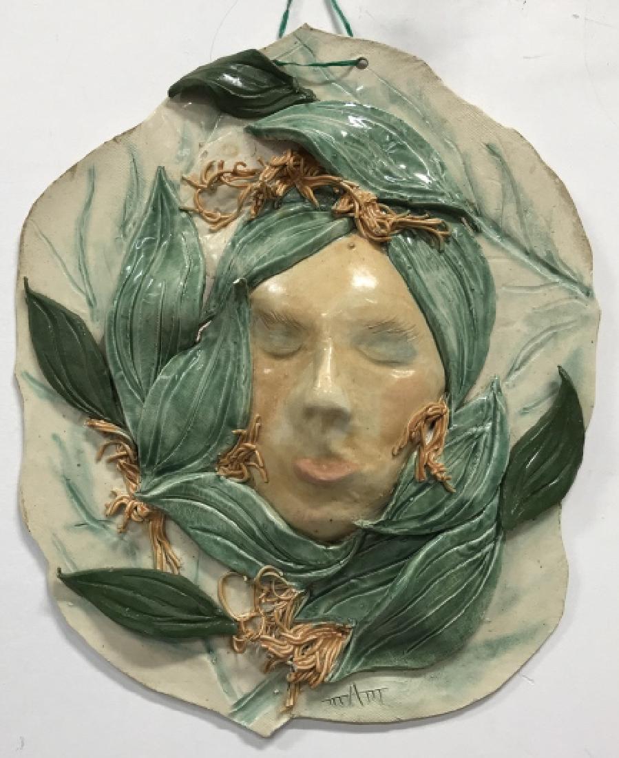 Signed Ceramic Wall Art Of Portrait (1 of 15)