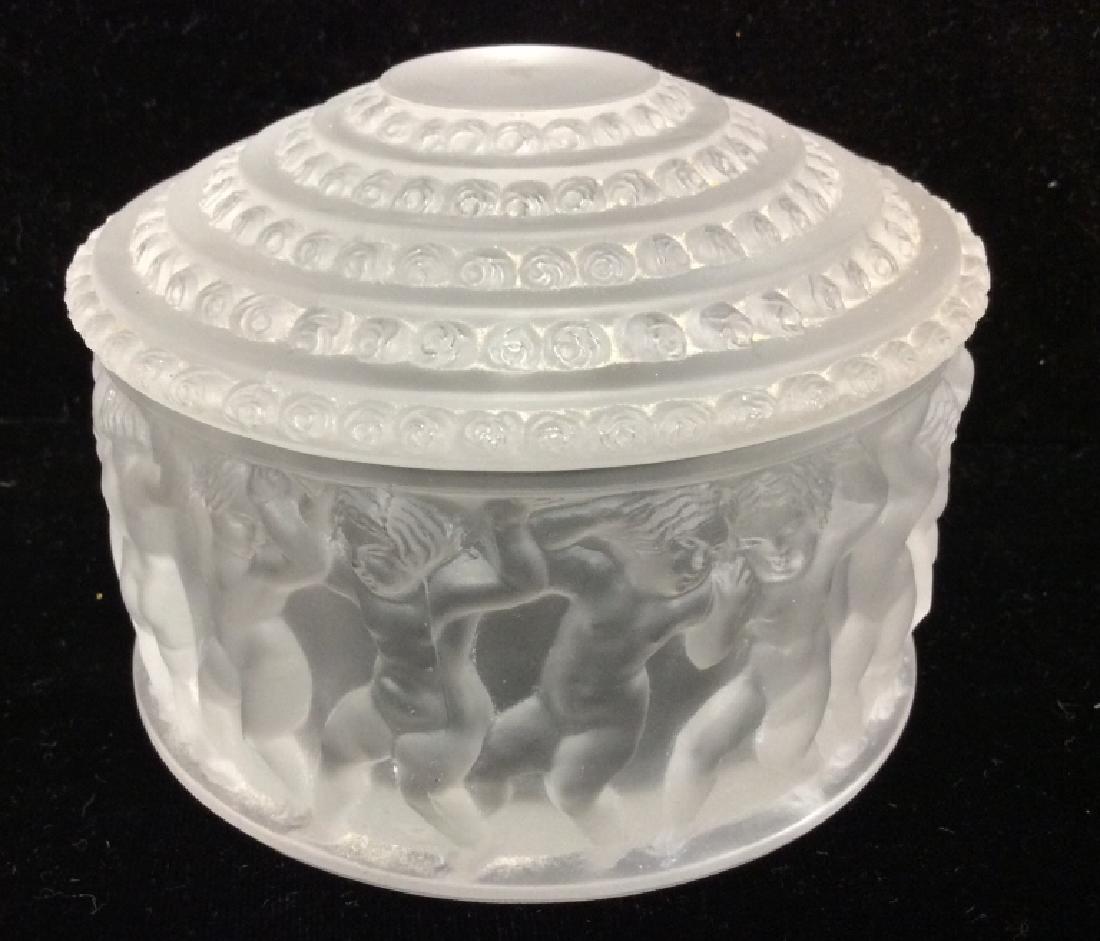 LALIQUE Frosted Crystal Cherub Lidded Dish (1 of 8)