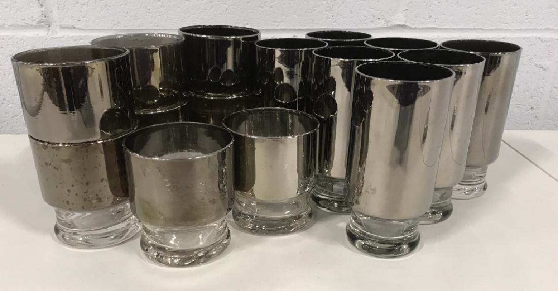 Set of Silver Metallic Tone Drinking Glasses (1 of 18)
