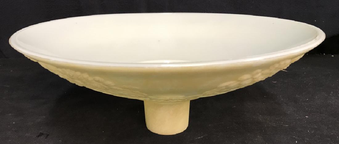 Vintage Opal Glass Shade: Vintage Opal Glass Shade, 16 in diameter, with 3 1/2 in neck, good condition, Mid Century Shades, Vintage Lighting, Vintage opalescent Glass Fixtures, Vintage Light Fixtures, 5