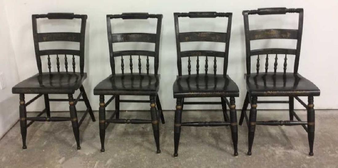 Set of 4 Black Painted Kitchen chairs (1 of 12)