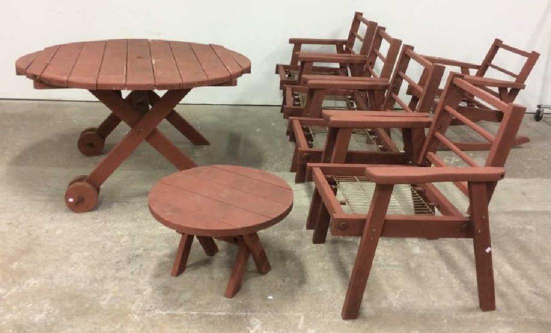 Wood Adirondack Style Outdoor Furniture Set (1 of 8)