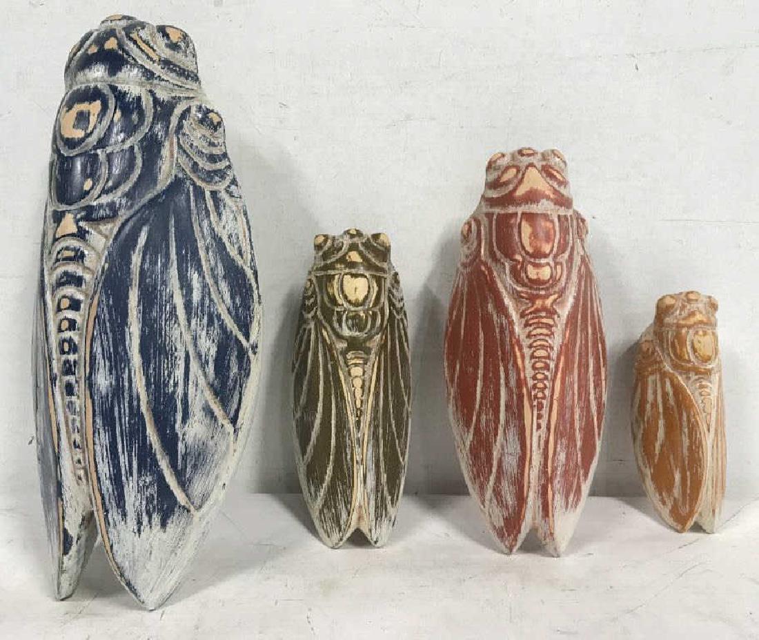 Set of 4 Ceramic Cicada Wall Planters (1 of 13)