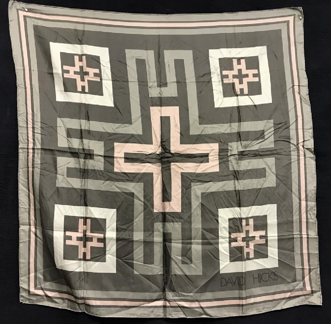 Vintage David Hicks Silk Ladies Scarf: Rare Vintage David Hicks Ladies Scarf, rolled edges, 35 in x 35 in., good condition, Ladies Luxury Designer, Rare Designer Accessories, Ladies Silk Scarves, Fashion accessories, fashion design, design