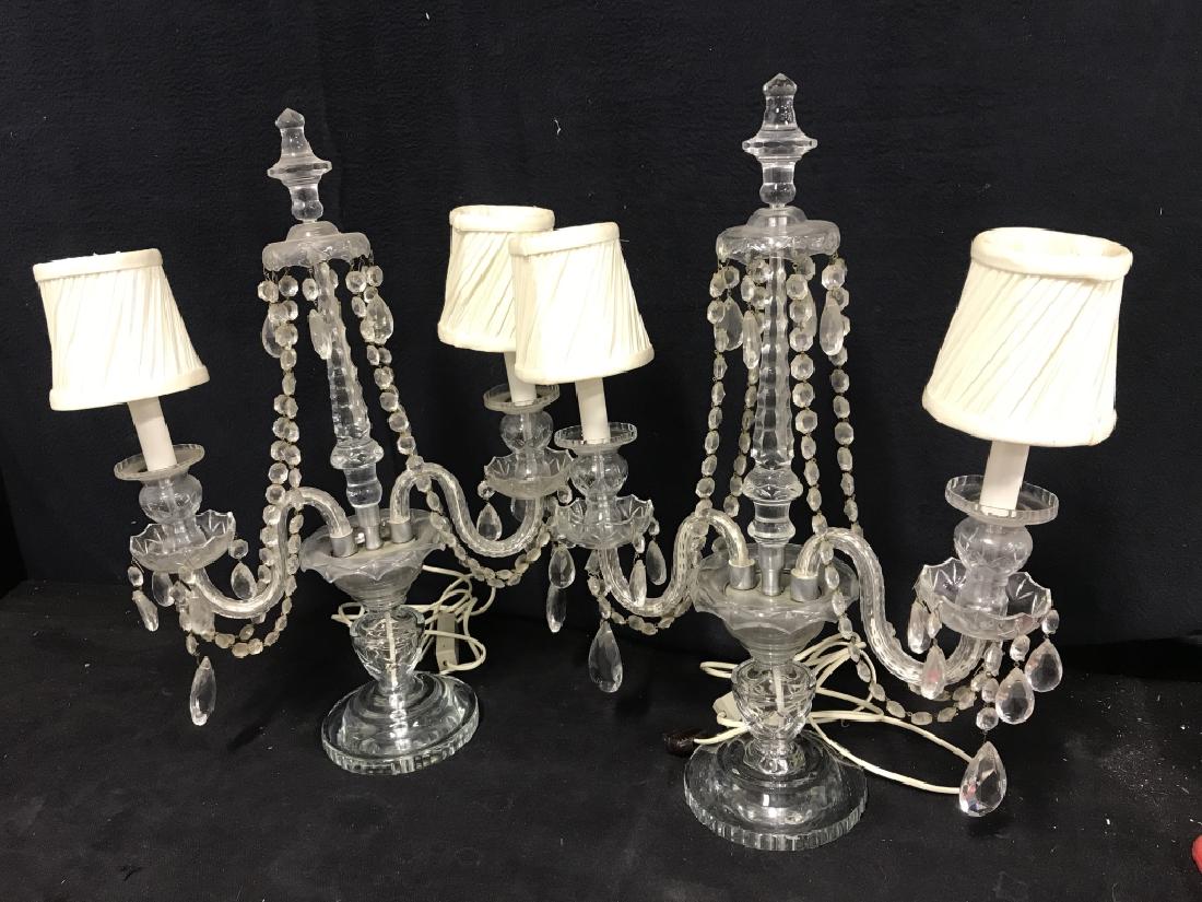 Vintage Pair of Crystal Electrified Candelabra, (1 of 9)