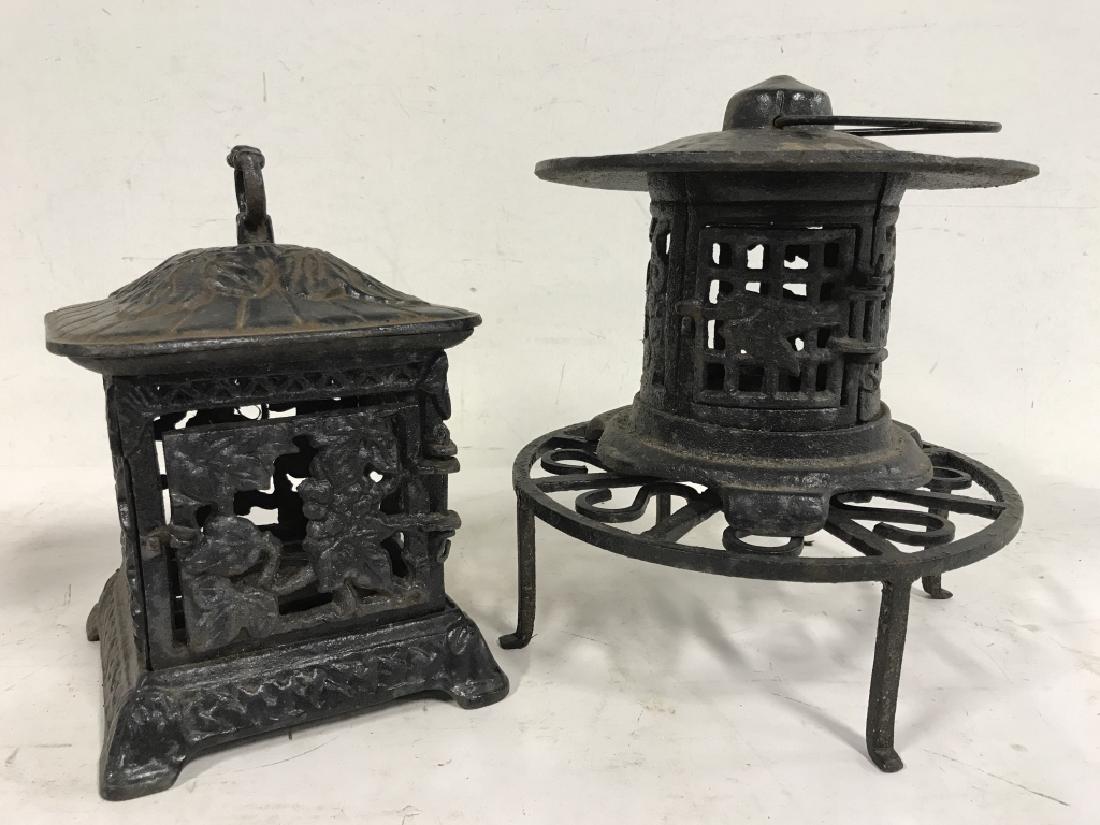 Set of 3 Cast Iron Lanters and Base (1 of 15)