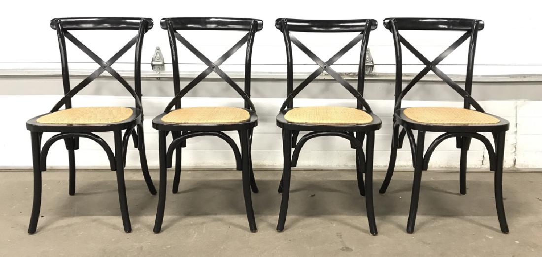 Set 4 Country Willow Bent Wood Chairs (1 of 11)