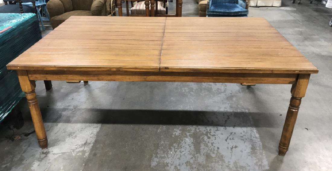 Large Plank Style Wooden Dining Table (1 of 9)