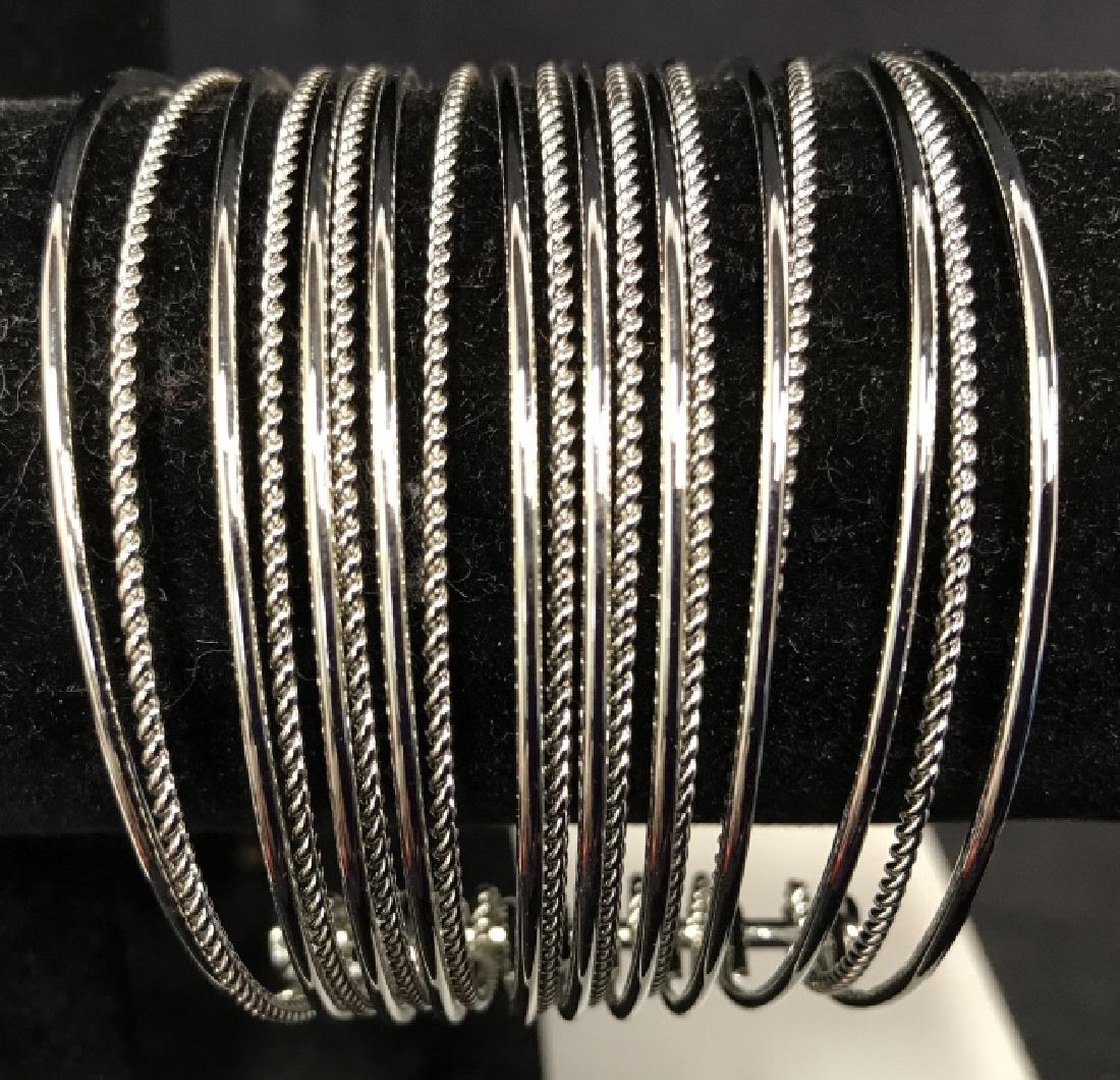 Multi Layered Slinky Silver toned Ladies Bangle (1 of 8)