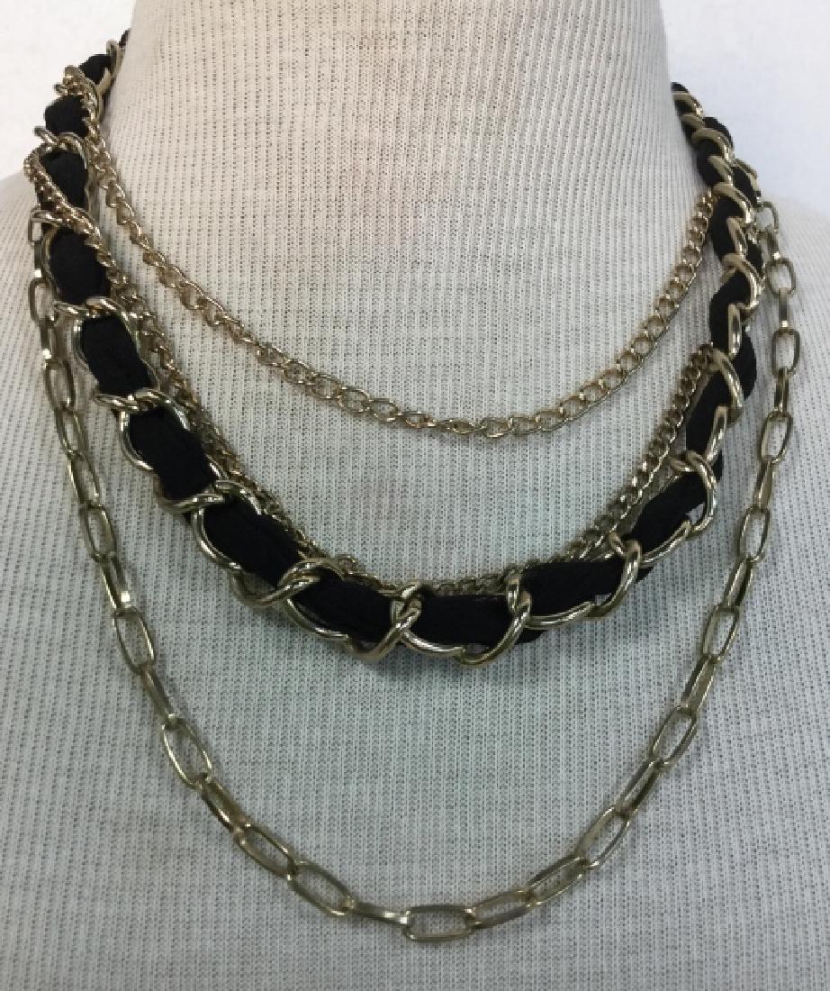 multi stranded Gold Toned Metal Chain Necklace (1 of 9)