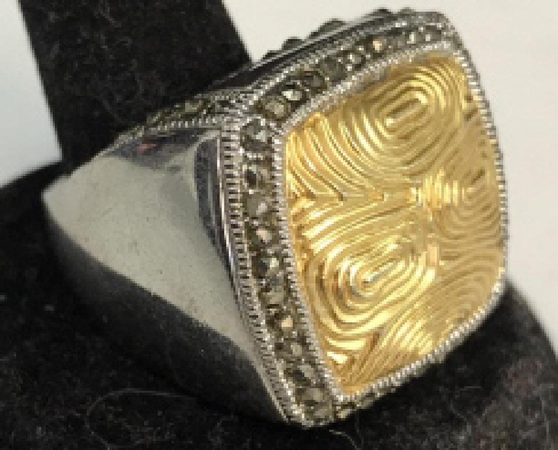 White, Gold & Rhinestone Cocktail ring (1 of 10)