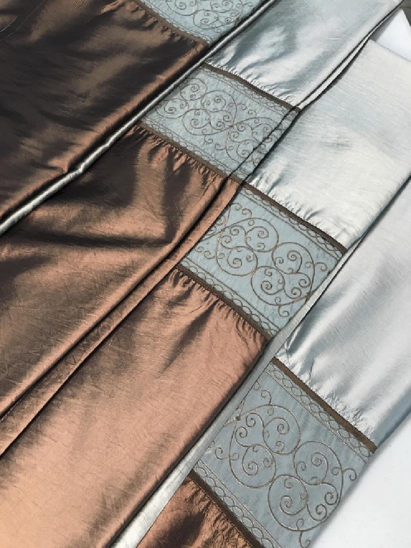 Set 9 Smoke Blue And Brown Lined Curtains (1 of 8)