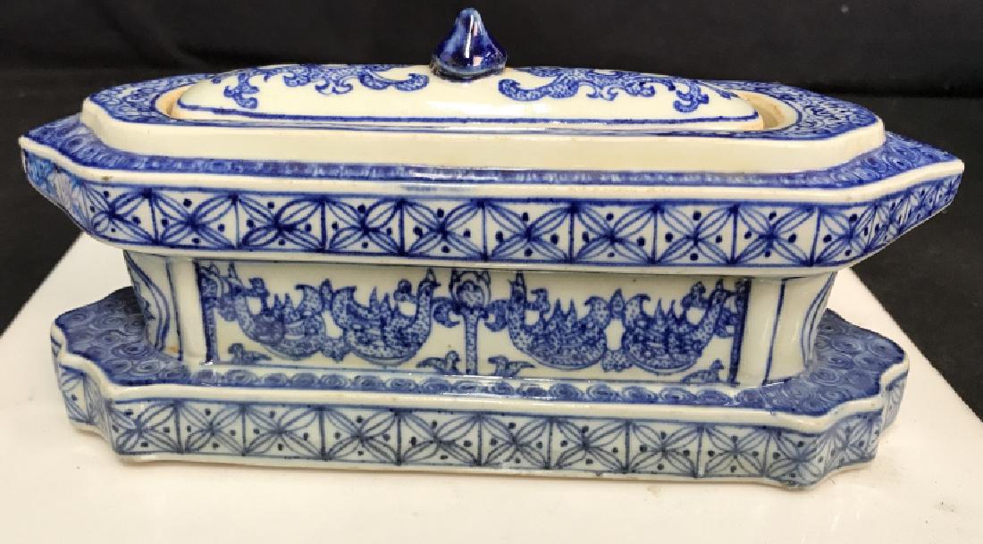 Asian Blue and White Lidded Vessel (1 of 10)