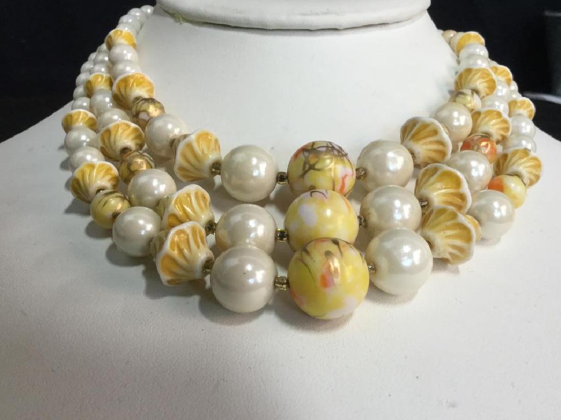 Faux Pearl & Painted Bead Multistrand Necklace (1 of 14)