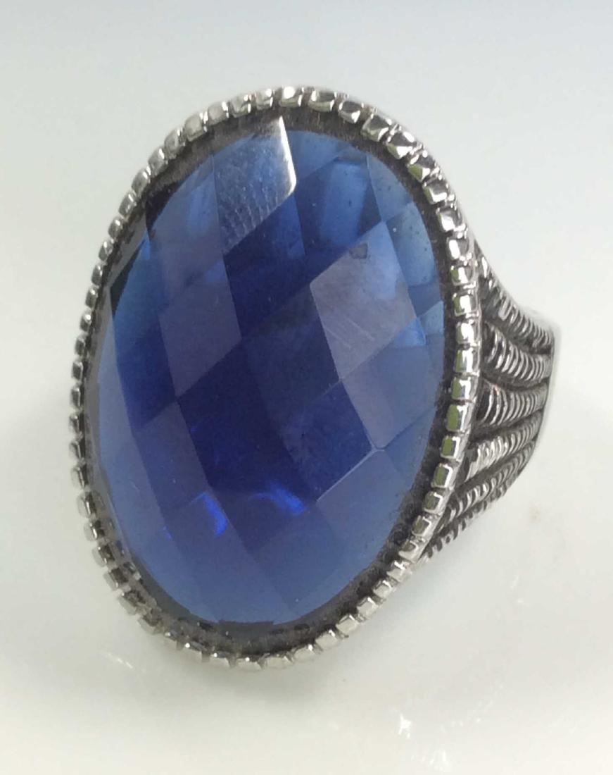 Women’s cocktail Ring w Large Blue Rhinestone (1 of 5)