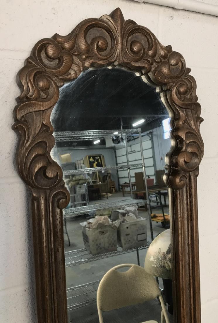 Vintage Hand Carved Wooden Wall Mirror (1 of 7)