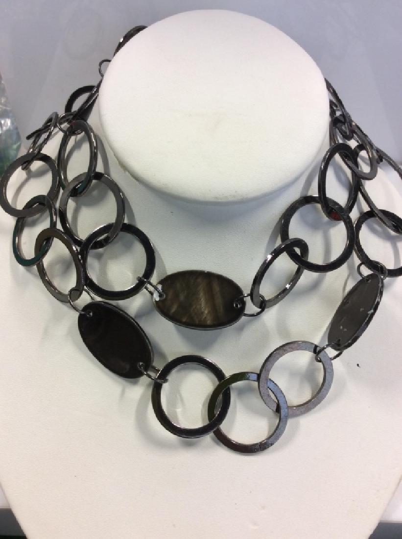 VIntage Black Toned Metal Loop Necklace (1 of 6)