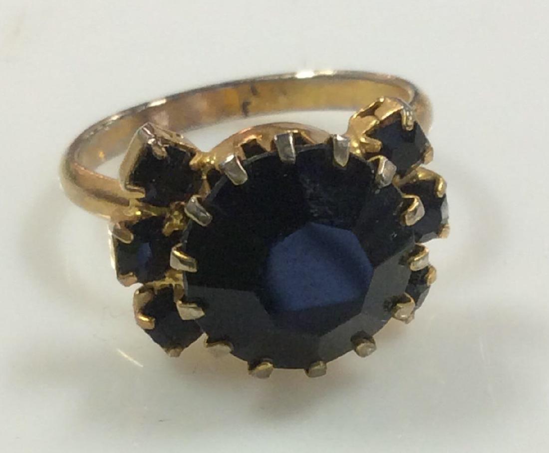 Black toned Rhinestone Ring, Adjustable (1 of 5)