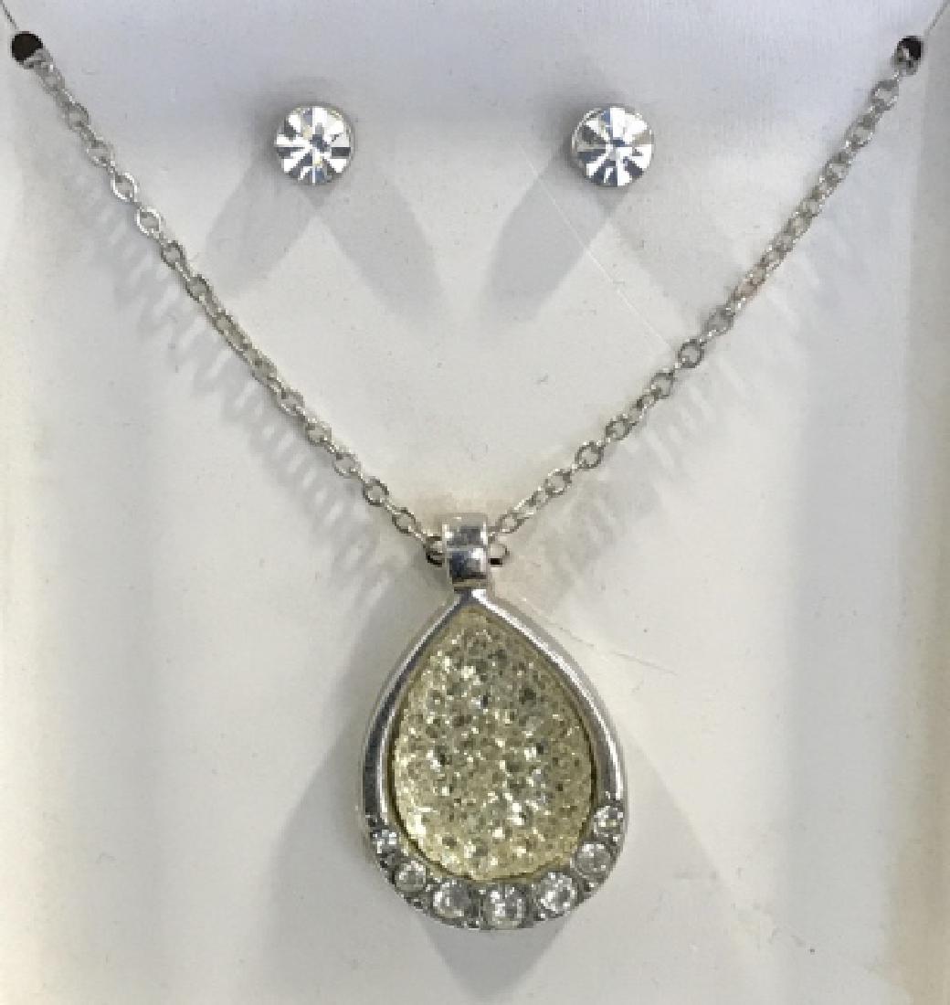 Rhinestone Earring and Necklace, Jewelry Set (1 of 5)