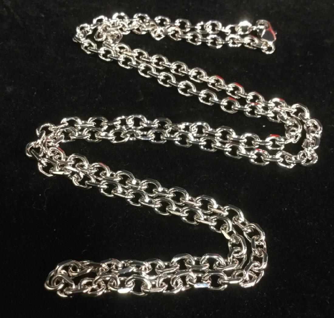 Silver Tone Cuban Style Curb Link Chain Necklace (1 of 15)