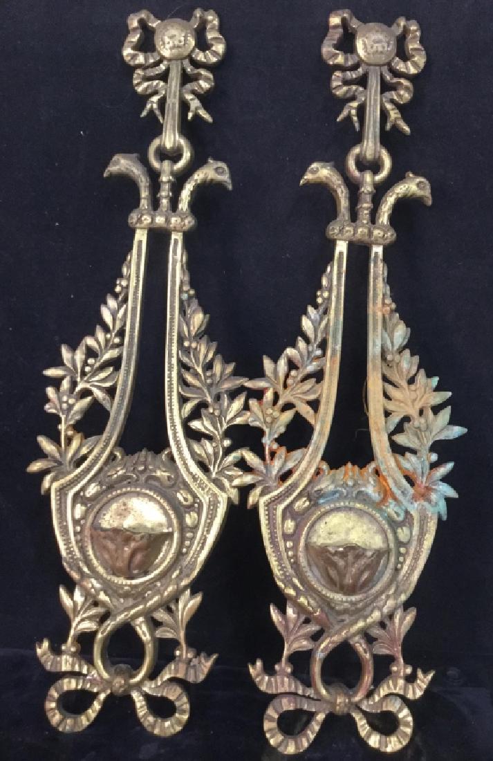 Pair Ornate Brass wall sconces (1 of 9)