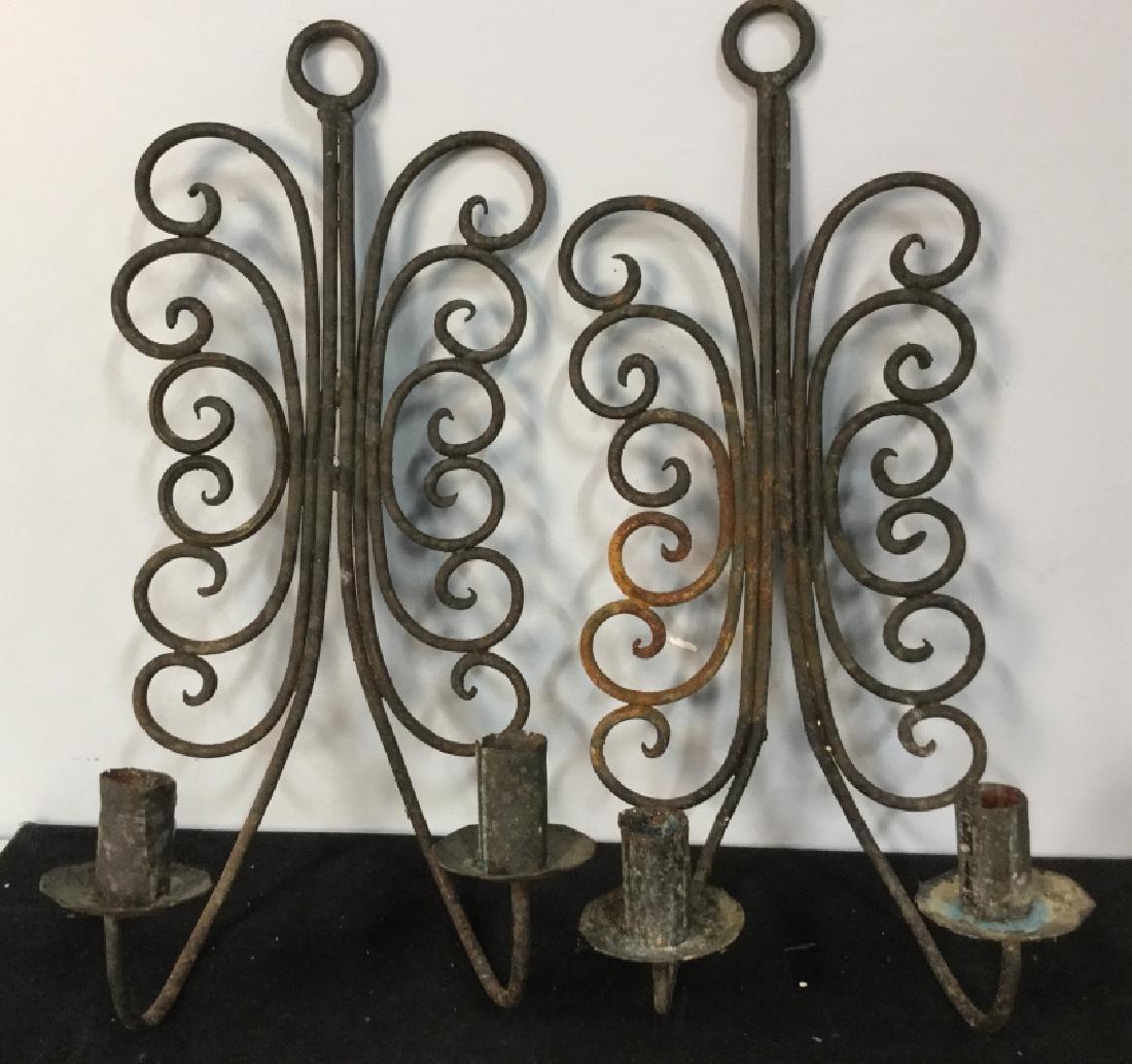 Pair Metal Candle Wall Sconces (1 of 11)
