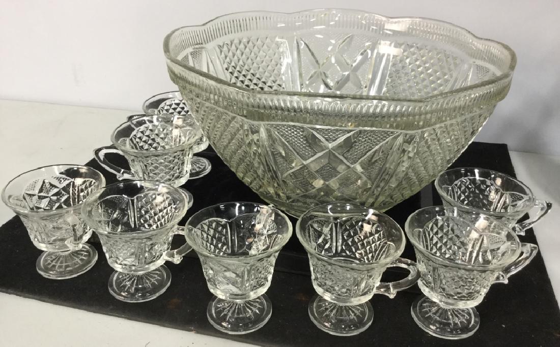 Cut Glass Punch Bowel Set (1 of 10)